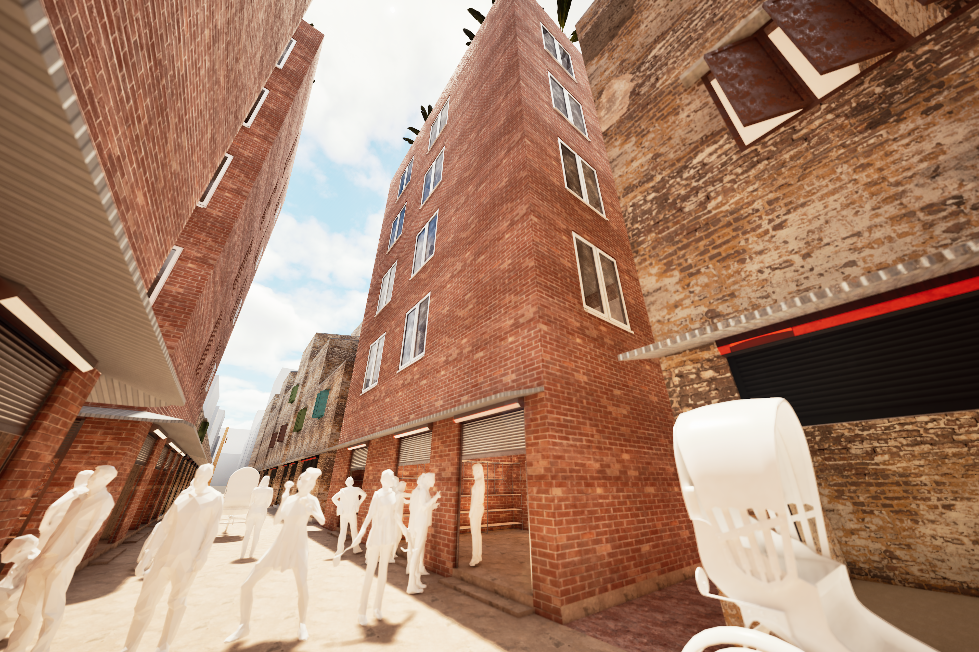 Proposed — street level, upgraded fabric